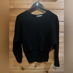 RD Style Hi Lo Black Ribbed Pullover Sweater Small